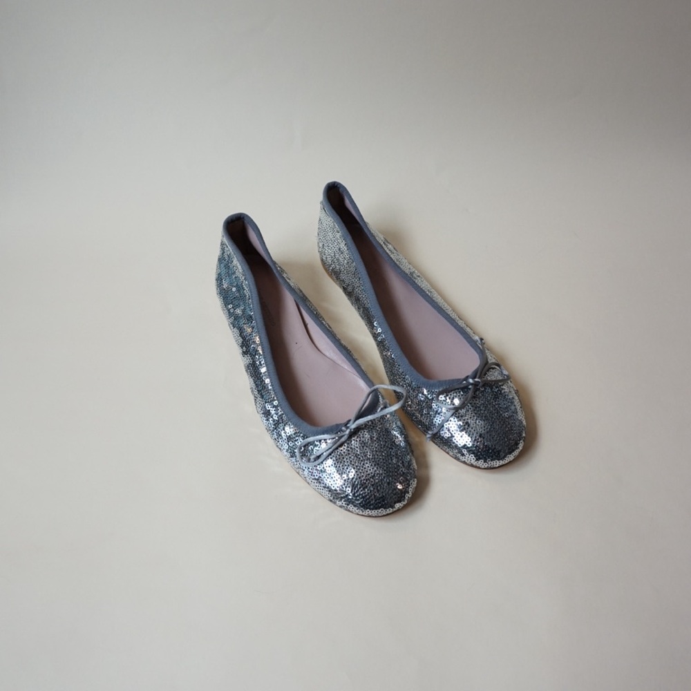 Andrea Carrano Silver Sequin Ballet Flat - Size 39